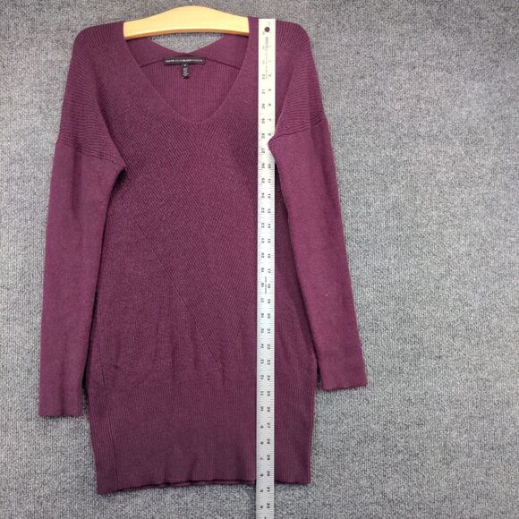 White House Black Market Women's Sweater Dress Purple Small Long Sleeve V-Neck - Picture 10 of 12